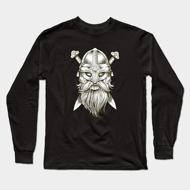 Viking Warrior II Long Sleeve T-Shirt by BearCaveDesigns